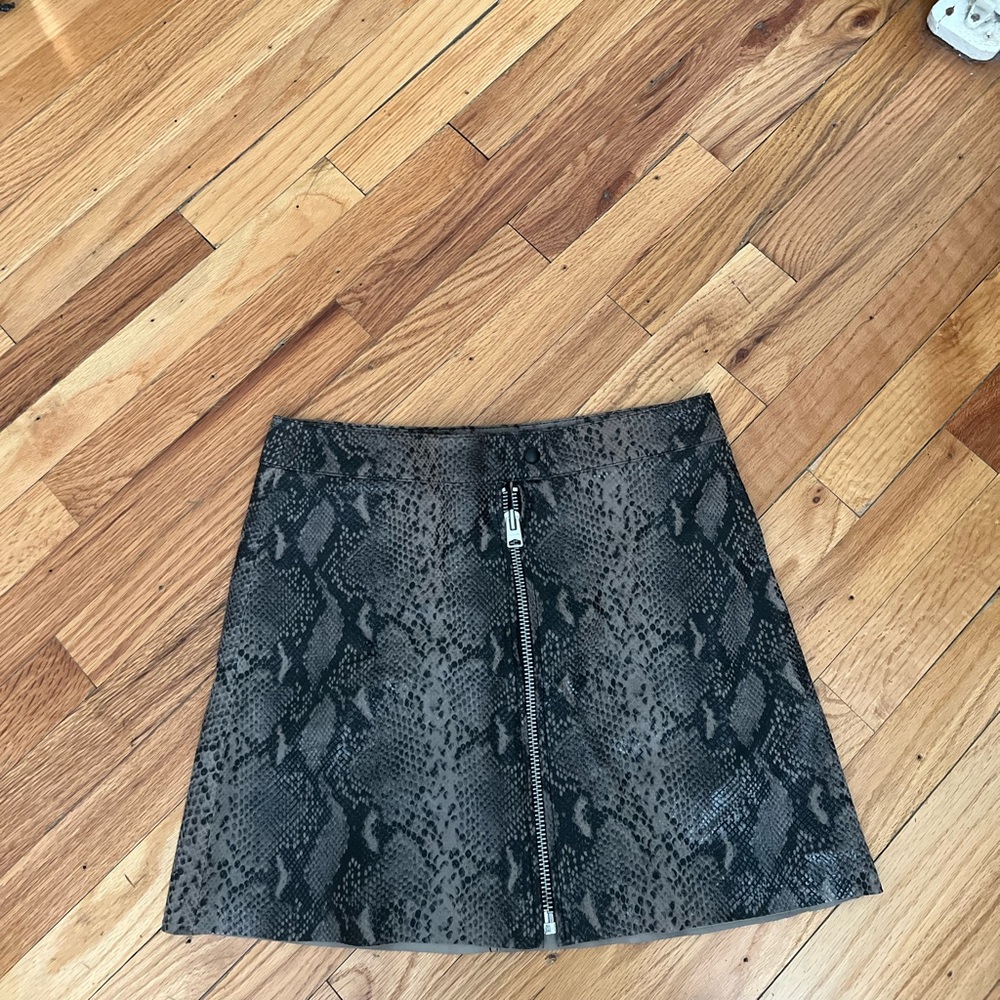 ALL SAINTS LEATHER SNAKE SKIN SKIRT